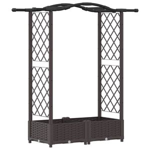 vidaXL Povi&scaron;eni krevet s mrežom i krovom Smeđa 124 x 40 x 123 cm PP