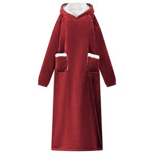 vidaXL Deka majica s kapuljačom Bordeaux Crvena xl Flis i flanel