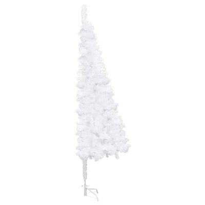 vidaXL Kutno umjetno božićno drvce LED s kuglicama bijelo 120 cm PVC