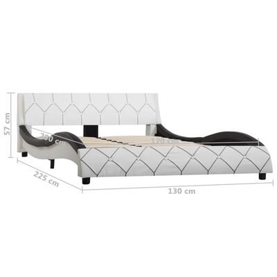 vidaXL Okvir za krevet od umjetne kože bijelo-crni 120 x 200 cm