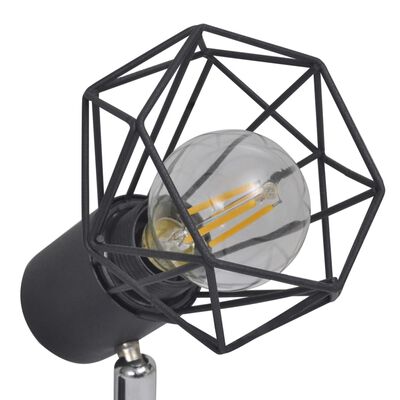 Crni industrijski reflektor sa žičanim okvirom i 2 LED žarulje
