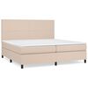 vidaXL Krevet box spring s madracem cappuccino 200x200cm umjetna koža