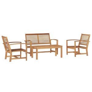 vidaXL Sjedeća garnitura za vrt 4 pcs Prirodna Čvrsto teak drvo