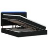 vidaXL LED krevet za pohranu s madracem Crna 160 x 200 cm Tkanina