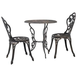 vidaXL 3-dijelni bistro set od lijevanog aluminija