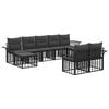 vidaXL Set vanjskih sofa 9 pcs Crna i tamno siva Poliester