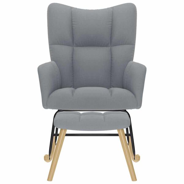 vidaXL Stolica za ljuljanje s osloncem za noge od tkanine svjetlosiva