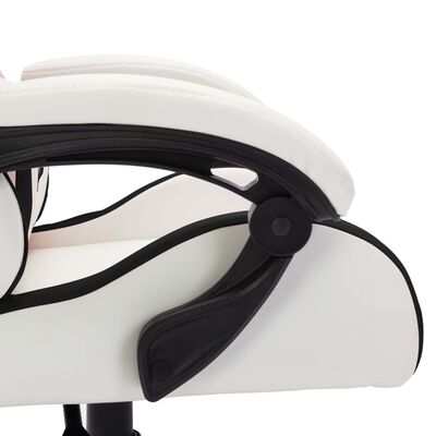 vidaXL Igraća stolica s RGB LED svjetlima bijelo-crna od umjetne kože