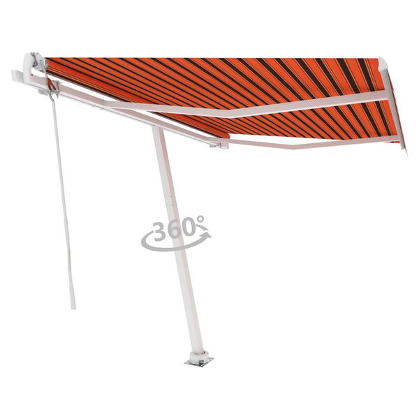 vidaXL Samostojeća automatska tenda 300 x 250 cm narančasto-smeđa