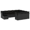 vidaXL 11-dijelni set vrtnih sofa od poliratana s jastucima crni