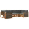 vidaXL Set vanjskih sofa s jastukom 6 pcs Prirodna i antracit