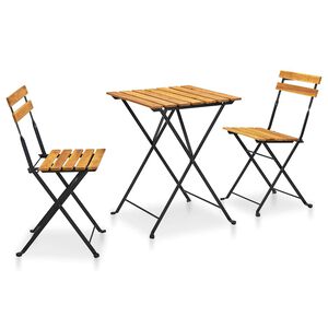 vidaXL 3-dijelni sklopivi bistro set od masivnog bagremovog drva