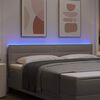 vidaXL LED glava kreveta S LED lampica Sivo-smeđa 180 cm Poliester