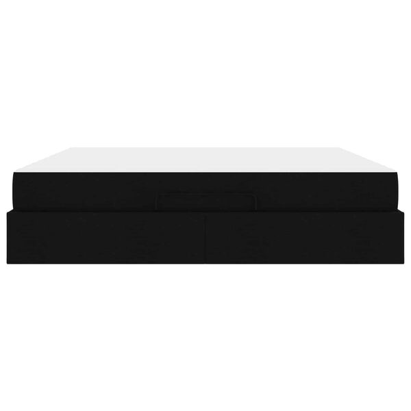 vidaXL Okvir kreveta s madracem s madracem 2 pcs Crna tkanina