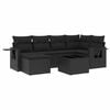 vidaXL 7-dijelni set vrtnih sofa od poliratana s jastucima crni