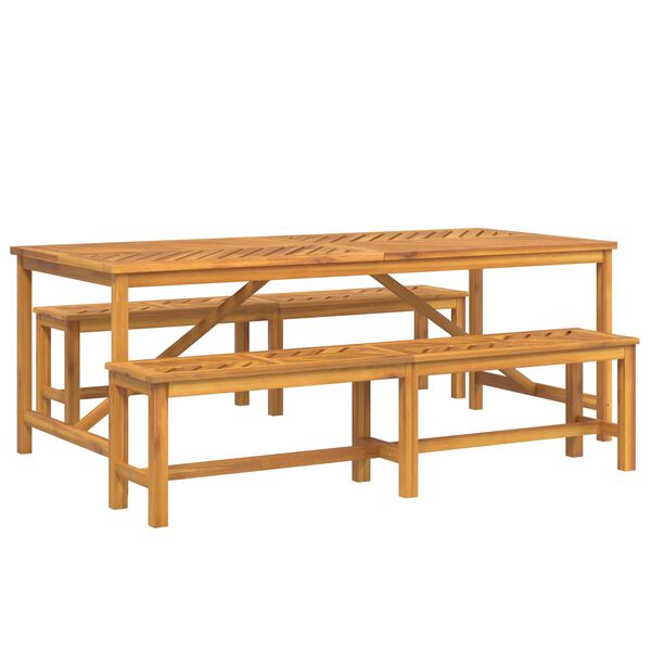 vidaXL Vrtni set za objed 3 pcs Smeđa Čvrsto drvo akacije