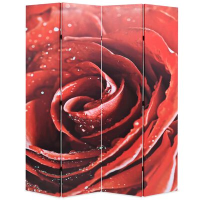 vidaXL Sklopiva sobna pregrada sa slikom crvene ruže 160 x 170 cm