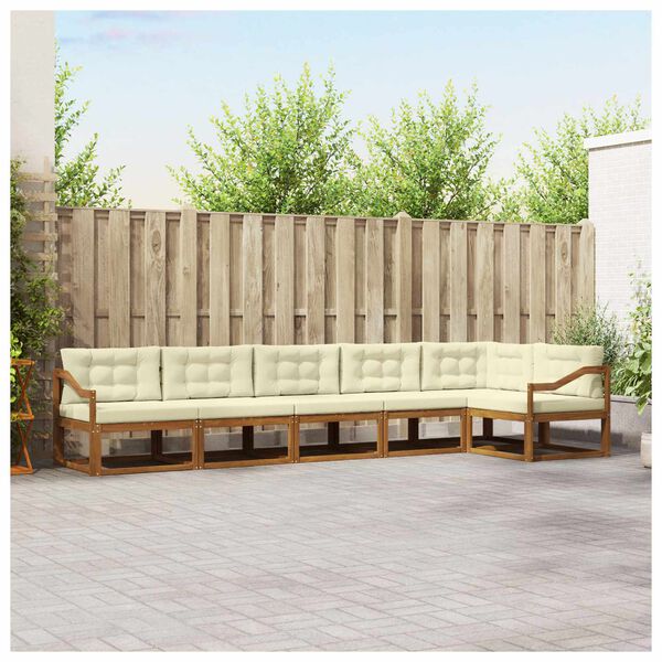vidaXL Set vanjskih sofa s jastukom 6 pcs Prirodna i krem