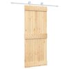 vidaXL Klizna vrata Prirodna i bijela 85 x 210 cm Čvrsta borovina