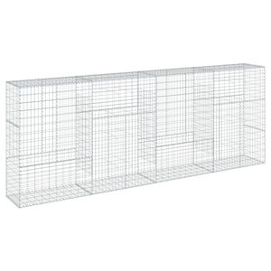 vidaXL Gabionska ko&scaron;ara s poklopcem 400x50x150 cm pocinčano željezo