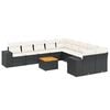 vidaXL 11-dijelni set vrtnih sofa od poliratana s jastucima crni