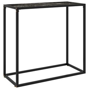 vidaXL Konzolni stol crni 80 x 35 x 75 cm od kaljenog stakla