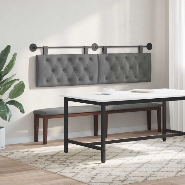 vidaXL Držeće uzglavlje Zidne Tamno siva 190 x 55 x 7 cm Bar&scaron;un