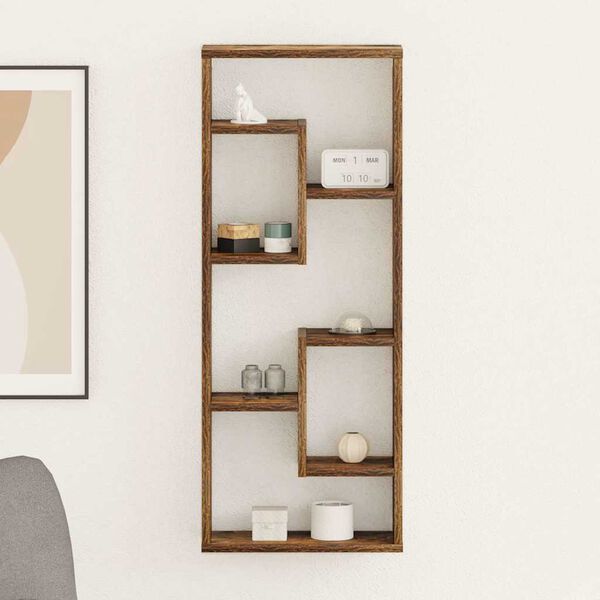 vidaXL Zidna polica boja dimljenog hrasta 36x16x90cm konstruirano drvo