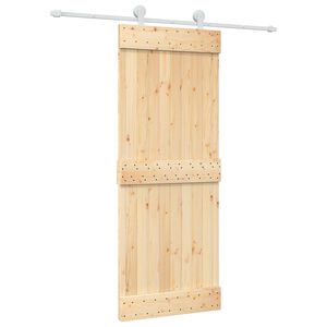 vidaXL Klizna vrata 80 x 210 cm Čvrsta borovina (neobrađena)