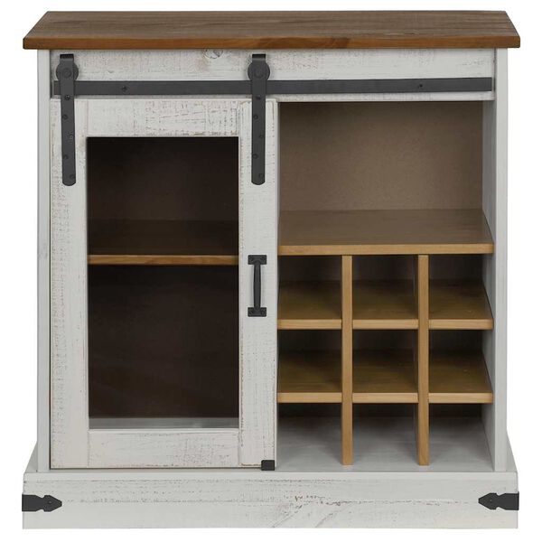 vidaXL Komoda HALDEN s kliznim vratima bijela 80x40x80 cm puno drvo