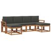 vidaXL Set vanjskih sofa s jastukom 6 pcs Prirodna i antracit