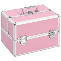 vidaXL Kovčeg za šminku 22 x 30 x 21 cm ružičasti aluminijski