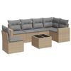 vidaXL 7-dijelni set vrtnih sofa od poliratana s jastucima bež