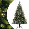 vidaXL Umjetno savitljivo božićno drvce s 300 LED dioda Zelena 180 cm