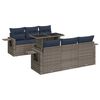 vidaXL 7-dijelni set vrtnih sofa od poliratana s jastucima sivi bagrem