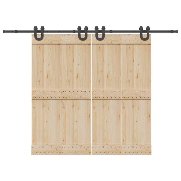 vidaXL Pribor za klizna vrata 366 cm čelični crni