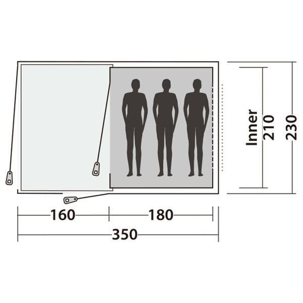 Easy Camp &scaron;ator Galaxy 300 za 3 osobe rustični zeleni