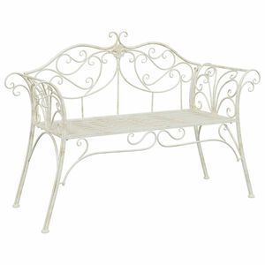 vidaXL Vrtna klupa 2-Broj sjedala 130 x 47 x 90 cm Čelik Antič White