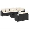 vidaXL 9-dijelni set vrtnih sofa s jastucima crni od poliratana