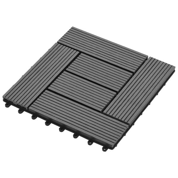vidaXL Pločice za decking 11 pcs Sivi 30 x 30 cm Drvoplastična smjesa