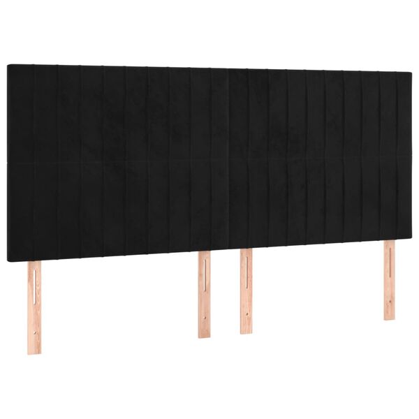 vidaXL Uzglavlje crno 200x5x118/128 cm bar&scaron;unasto