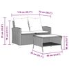 vidaXL Vrtna sofa 2-sjed s jastucima i stolom smeđi poliratan