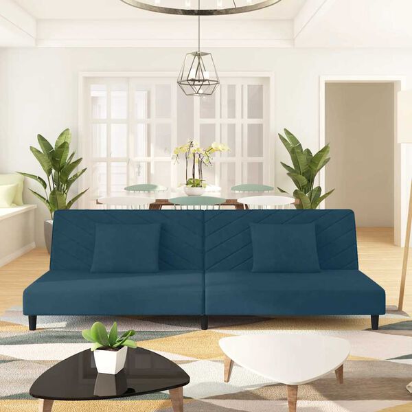 vidaXL Dvosjed na razvlačenje s dva jastuka žuti bar&scaron;unasti