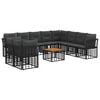 vidaXL Set vanjskih sofa 11 pcs Crna i tamno siva Poliester