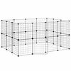 vidaXL Kavez za ljubimce s 28 panela i vratima crni 140 x 105 x 70 cm čelični