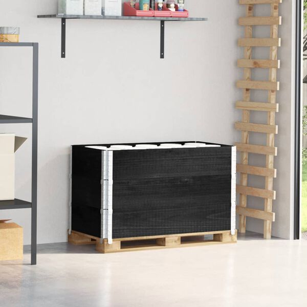vidaXL Okviri za palete 3 kom crni 100 x 50 cm od masivne borovine