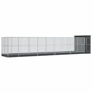 vidaXL Kavez za ptice s produžetkom srebrni 1037x203x216 cm čelični