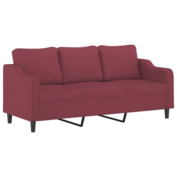 vidaXL 2-dijelni set sofa s jastucima crvena boja vina od tkanine