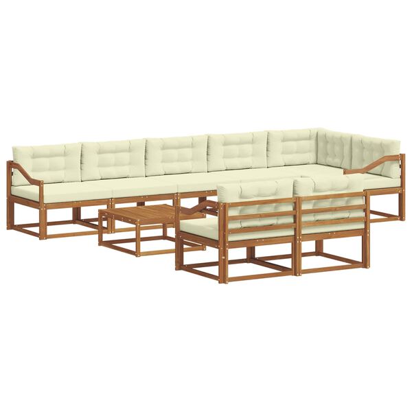 vidaXL Set vanjskih sofa s jastukom 9 pcs Prirodna i krem