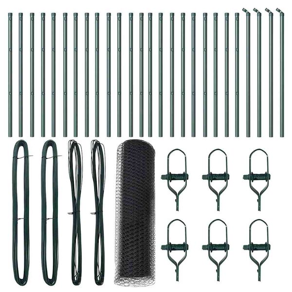 vidaXL Stup za ogradu Siva 50 x 0,5 m (mreža 13 mm) Čelik i PVC